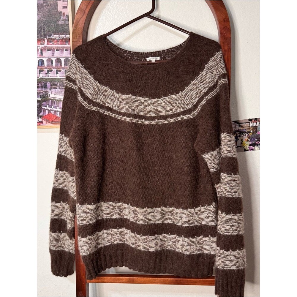 Gai and Lisva Brown Alpaca Blend Fair Isle Knit Sweater